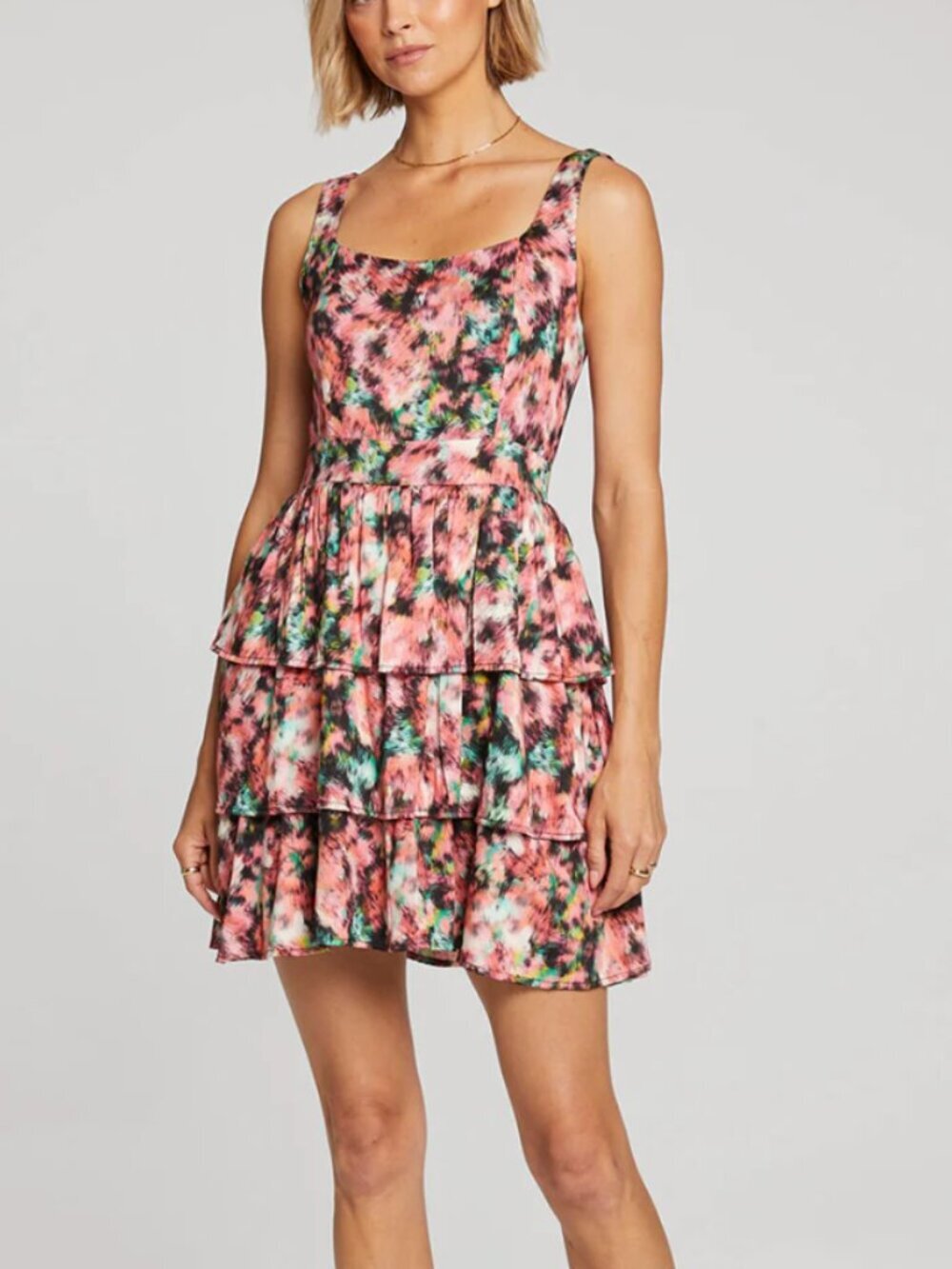 Saltwater Luxe NWT Lana Mini Dress Tiered Ruffles